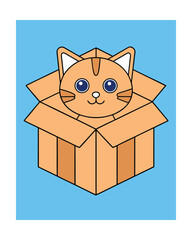 Orange kitten in box