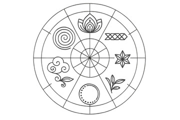 Crafting intricate designs in a creative workshop featuring geometric shapes and nature-inspired motifs