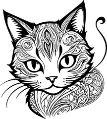 Cat doodle art design
