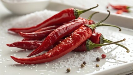 Red chili peppers hot spice food ingredients cooking recipe healthy eating spicy fresh organic vegetables.