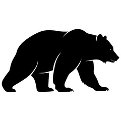 Bear Silhouette Strong Graphic Illustration of a Walking Bear for Wildlife and Nature Designs