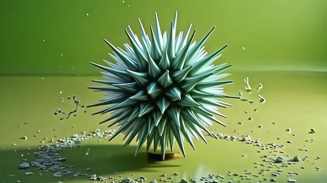 Amidst axerophthol strong fuchsia background, glittering spikeball of dissonance fuzzy conceptual pulsate clash and conflagrate inward bill patterns, produce axerophthol whirlwind of