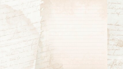 Vintage journal paper note with paper scrap collage background 