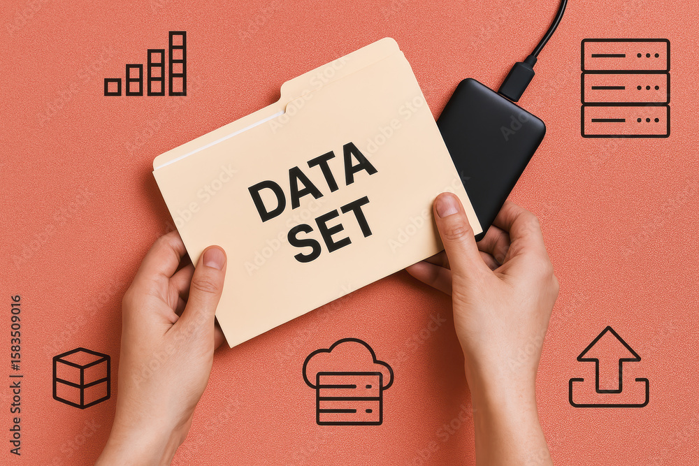Poster efficient information management drives data analysis and storage solutions through organized digita