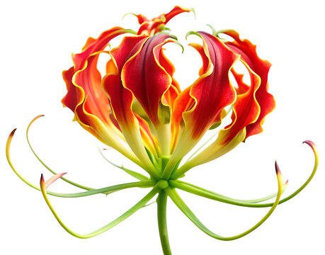 Fire Lily (Gloriosa superba) generative ai