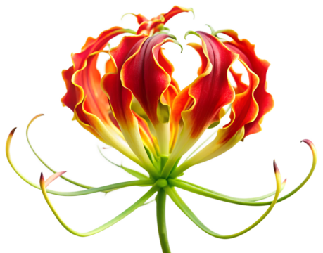 Fire Lily (Gloriosa superba) generative ai