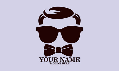 glasses bow tie day gift design vector illustration, glasses bow tie icon and logo design