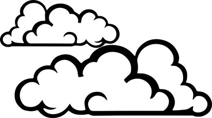 Line art icon of clouds