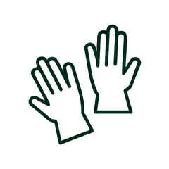 Obraz premium Rubber gloves icon in minimalist design on white background 