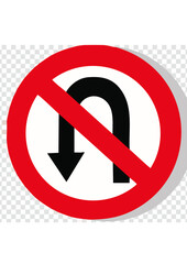 ROAD SIGN NO U TURN