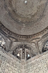 The interior designed pattern in the dome of Ismail Samanid Mausoleum in Bukhara, Uzbekistan