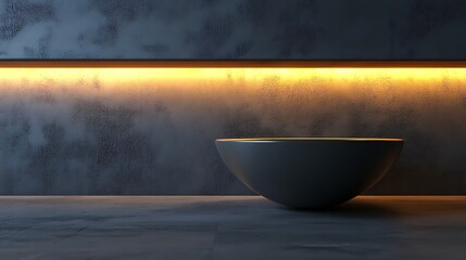 Modern, minimalist bowl on a concrete surface