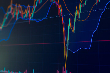 Trading graphics background, economy finance business stock global market financial forex chart...