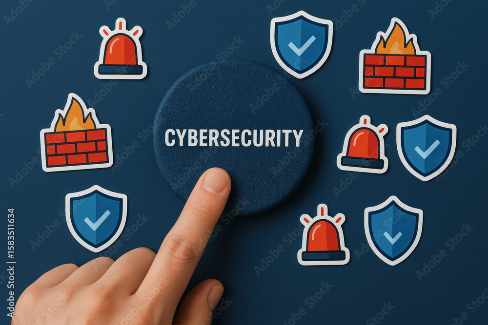 Poster addressing digital protection requires proactive measures to detect threats and secure networks effe