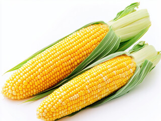 fresh corn collection isolated on white background