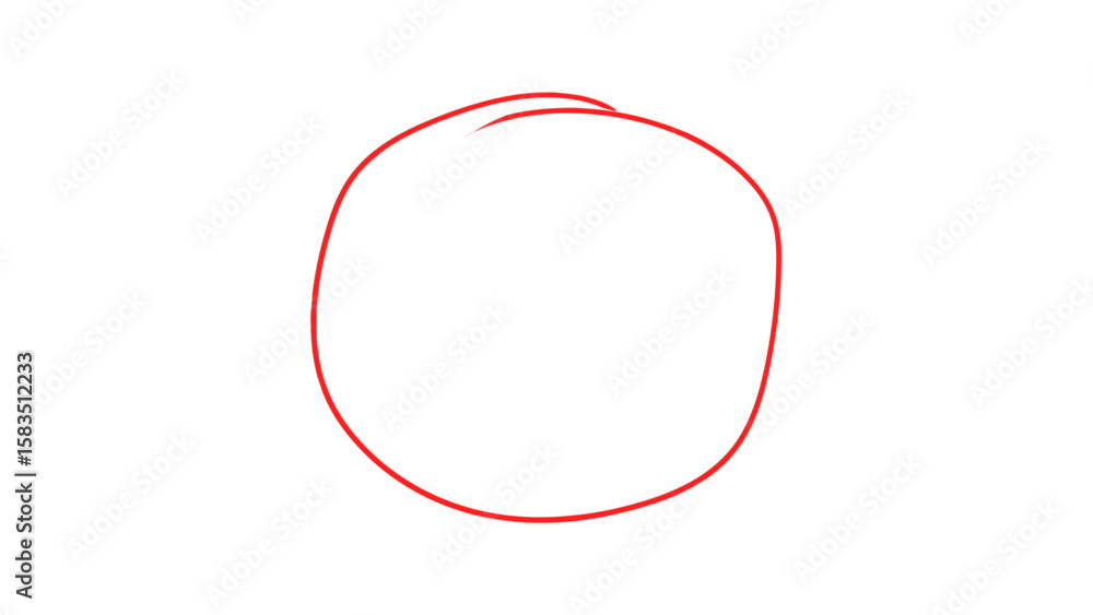 Fototapete hand drawn red highlighter marking circle. red highlighter circle on transparent background. circle 