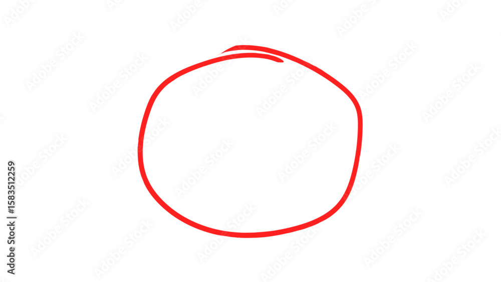 Aufkleber hand drawn red highlighter marking circle. red highlighter circle on transparent background. circle 