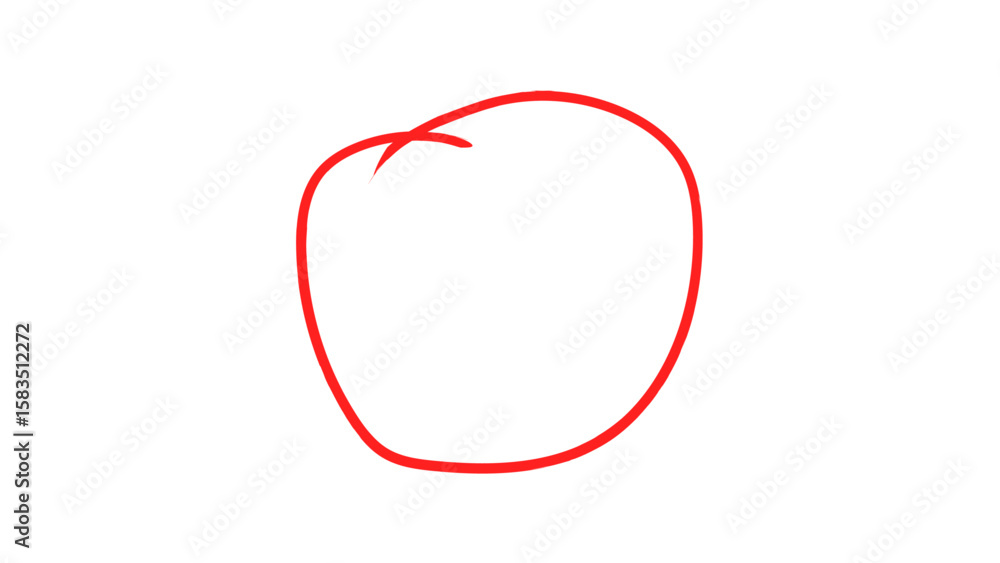 Fototapete hand drawn red highlighter marking circle. red highlighter circle on transparent background. circle 