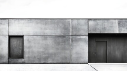 Modern minimalist concrete building facade