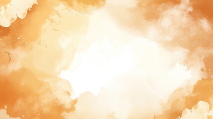 Watercolor orange clouds frame white background vector presentation design illustration with copy space, high resolution and high quality, ideal for versatile creative uses.