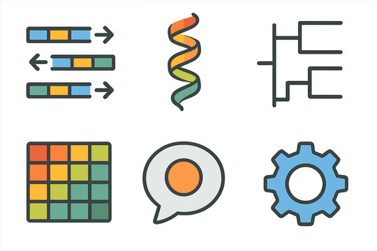 Visual representations of data analysis techniques in a modern scientific context with diverse applications in research