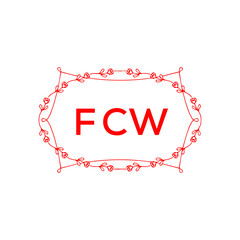 FCW Letter Initial Logo Design Template Vector Illustration
