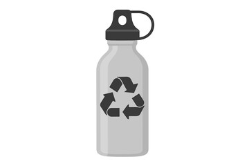 Reusable water bottle with recycling symbol, promoting eco-friendly habits and sustainability in everyday life