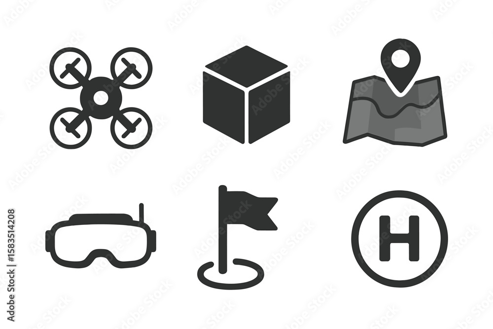 Poster exploring drone technology in modern logistics with navigational tools and equipment for efficient d