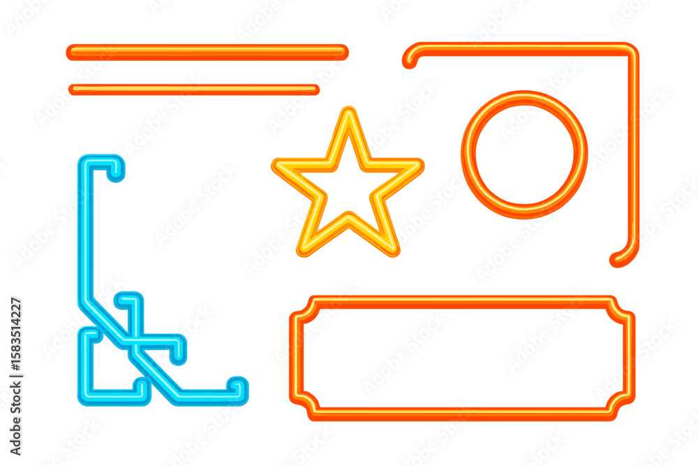 Poster vector design elements featuring colorful neon shapes suitable for creating vibrant graphics