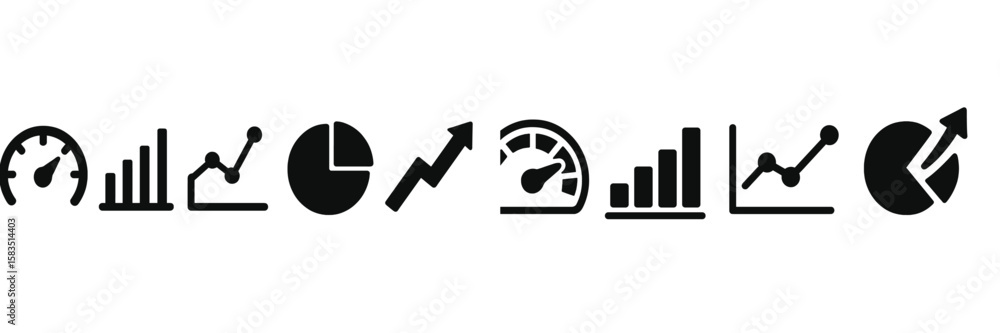 Poster visual representation of data analytics and growth metrics in a corporate environment with various g