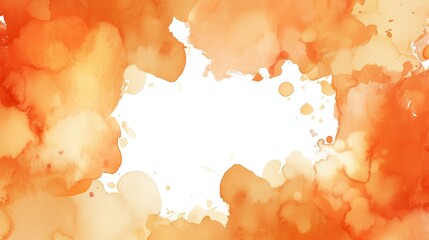 Watercolor orange clouds frame white background vector presentation design illustration with copy space, high resolution and high quality, ideal for versatile creative uses.