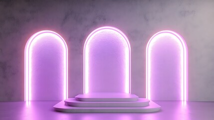 Modern, minimalist display podium