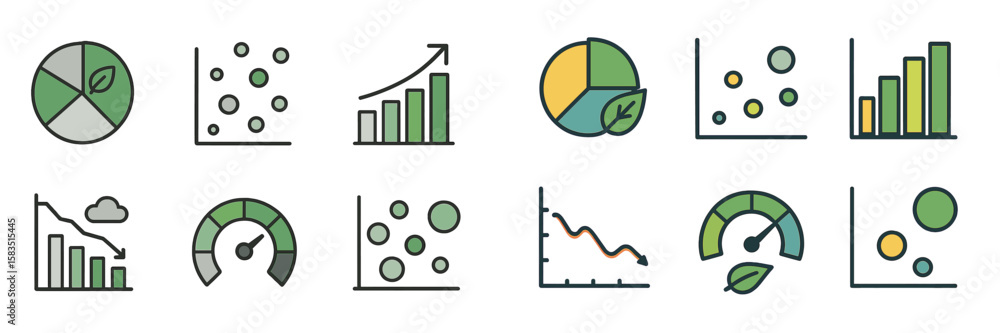 Poster visualizing ecological data through various graph styles in a professional setting