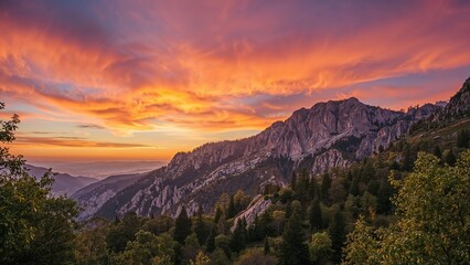 Obraz premium Luminous sunrise casting hues on elevated lands