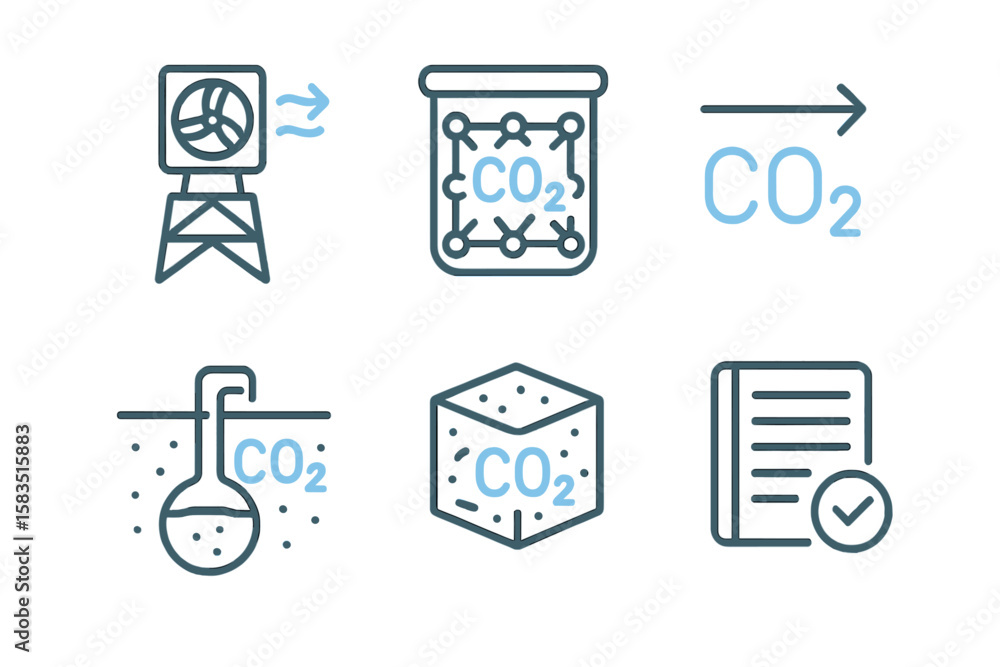 Poster innovative methods for carbon dioxide capture and reduction technology displayed in a graphic format