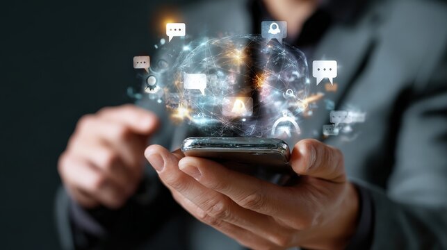 Engaging digital communication through mobile devices business meeting visual data display modern office close-up perspective