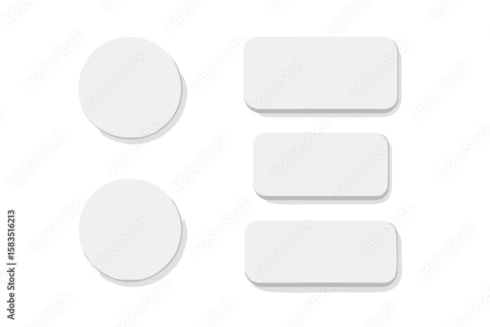 Aufkleber blank white shapes for design projects and graphical applications to create custom layouts and brand