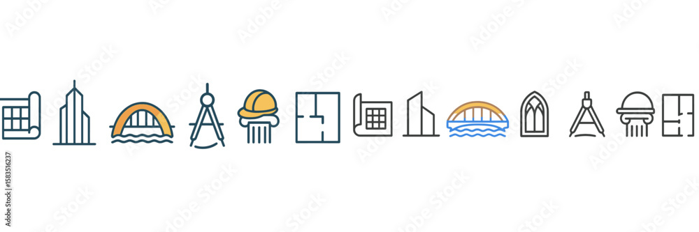 Poster collection of architectural icons representing diverse building styles from around the world display