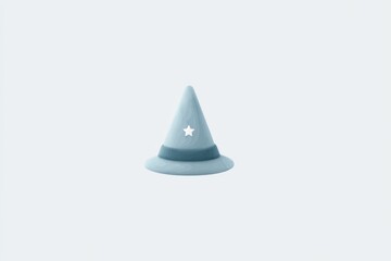 Fototapeta premium minimalist wizard hat icon with conical shape and small star