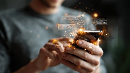 Engaging interaction with mobile technology urban environment digital content creation modern lifestyle close-up perspective