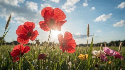 Obraz premium The vibrant bloom of communist flowers