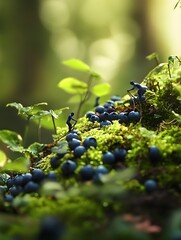 Miniature People Harvesting Blackberries