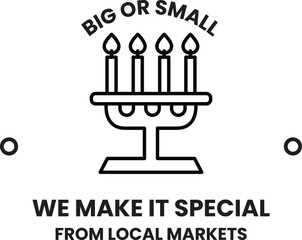 A candle holder with four candles on it