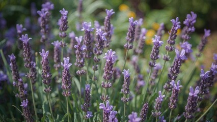 Obraz premium Lush and striking purple lavender plants in bloom