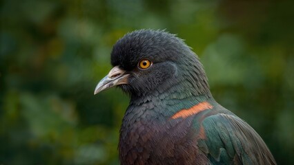 Adorable Nicobar pigeon displaying vivid colors and striking eye detail