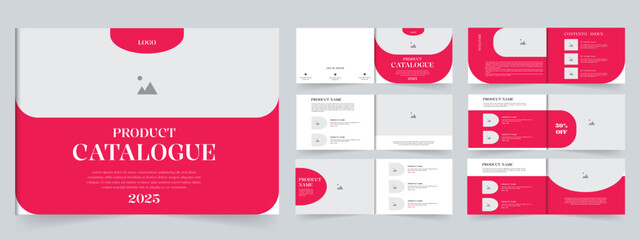 Product catalog template design or catalogue layout landscape design