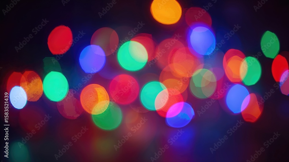 Poster bright multicolored bokeh circles on an abstract vivid background