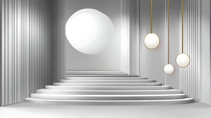 Modern minimalist interior stairway