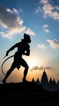 silhouette of a hanuman Jayanti