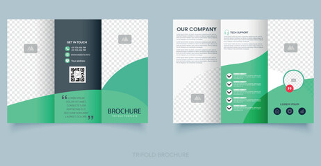 Corporate business trifold brochure template. Modern, Creative and Professional tri fold brochure vector design. Editable file